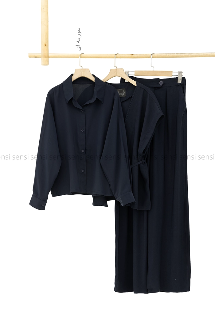 ست 3تیکه شومیز جلیقه شلوار کد1005378